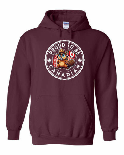 Proud to be Canadian Beaver Full Front Pullover Hoodie