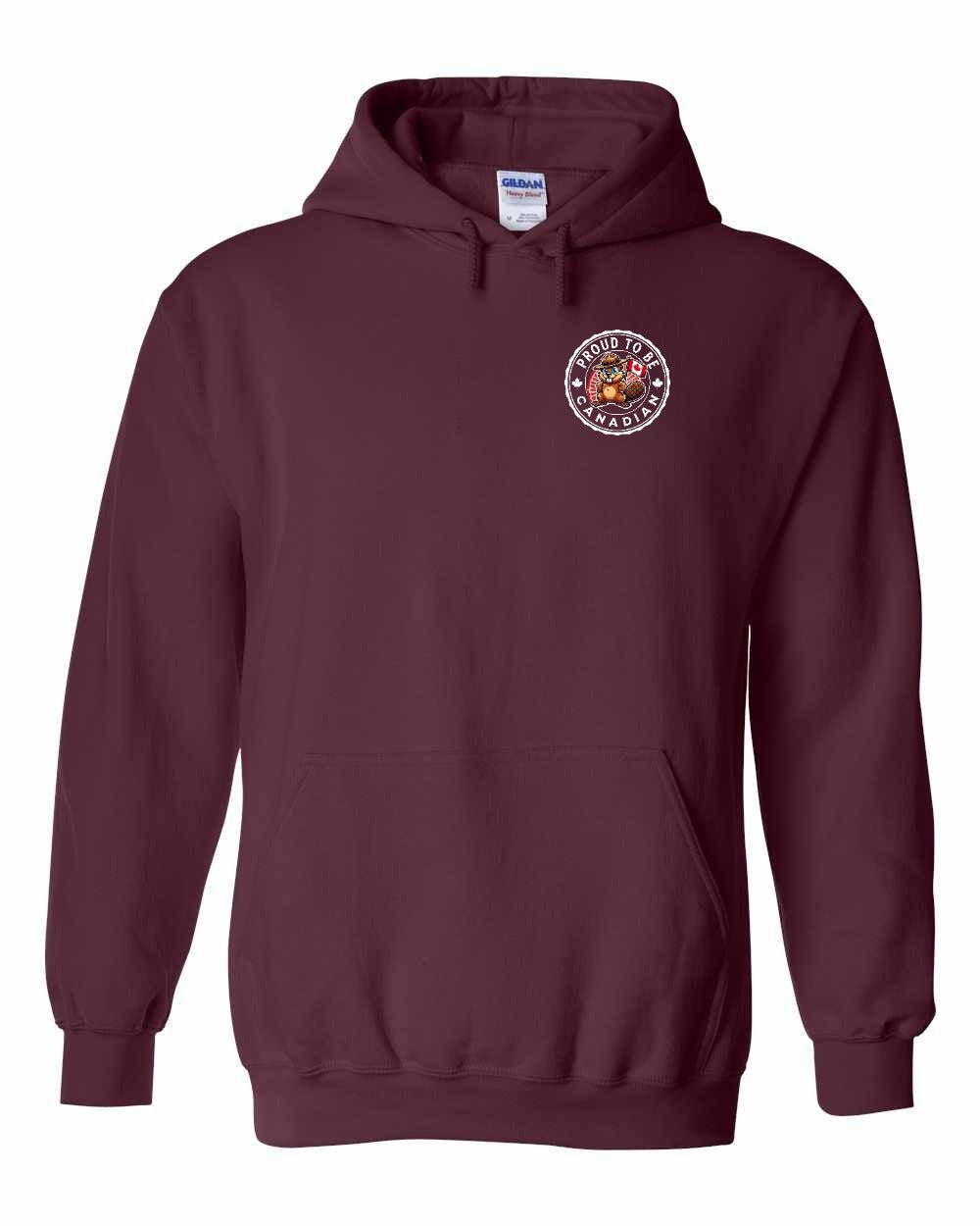 Proud to be Canadian Beaver Left Chest Pullover Hoodie