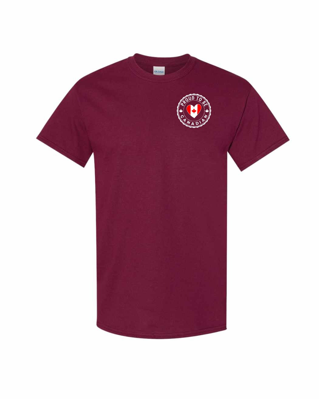 Proud to be Canadian Proud to be Heart Flag Left Chest Men's Tee