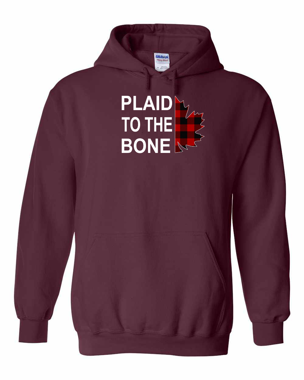 Plaid to the Bone Stacked Leaf Full Pullover
