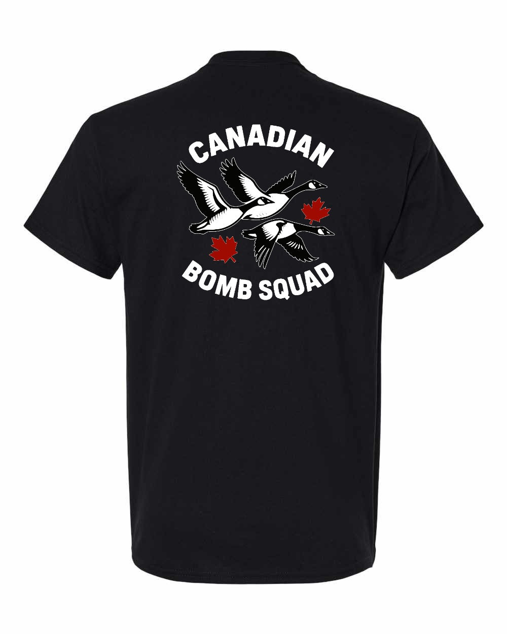 Canadian Bomb Squad Cropped Left Chest and Back Men's Tee in Black - back