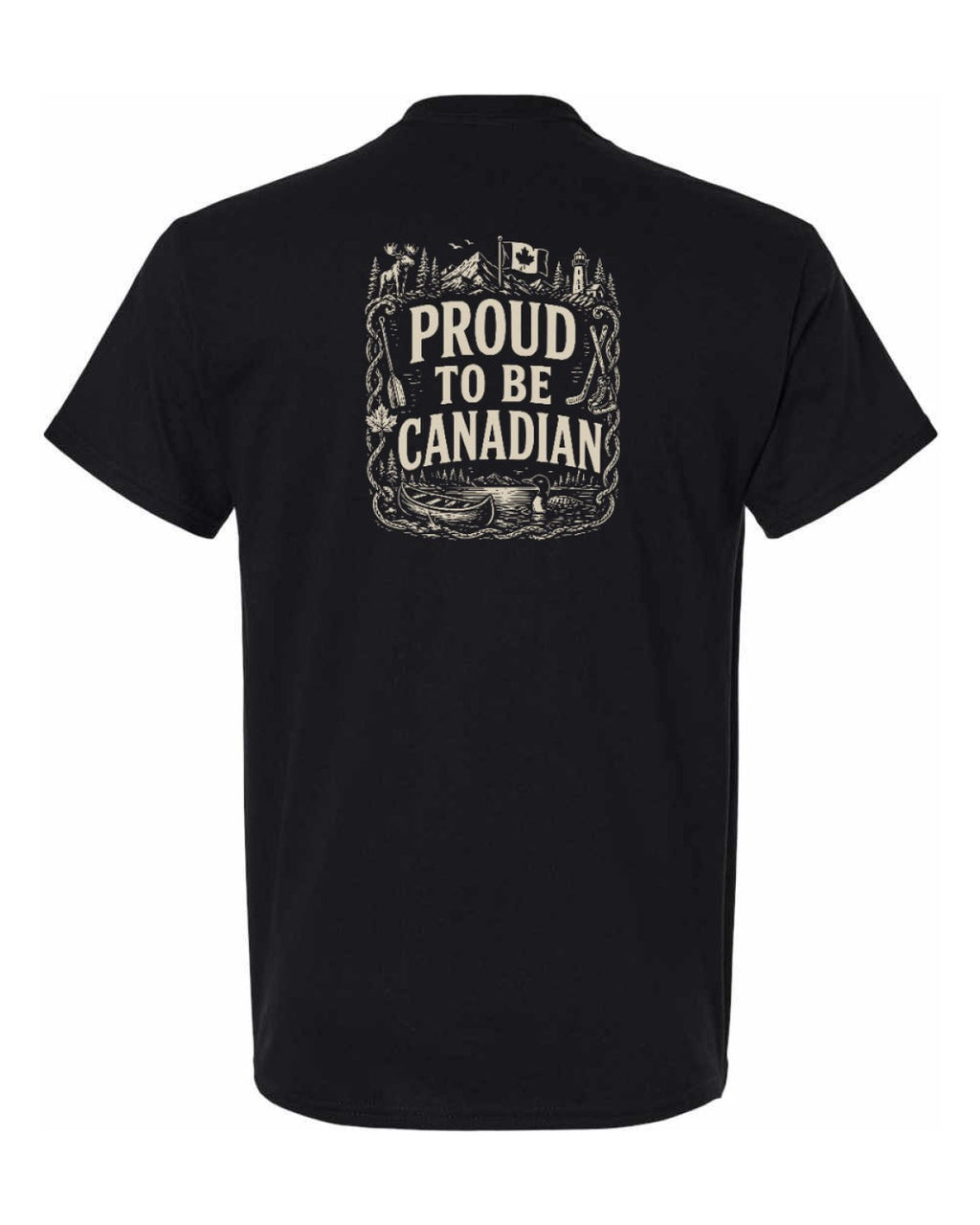 Proud To Be Canadian Folk Left Chest and Back  Men's Tee