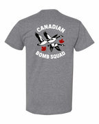 Canadian Bomb Squad Cropped Left Chest and Back Men's Tee in Graphite Heather - back