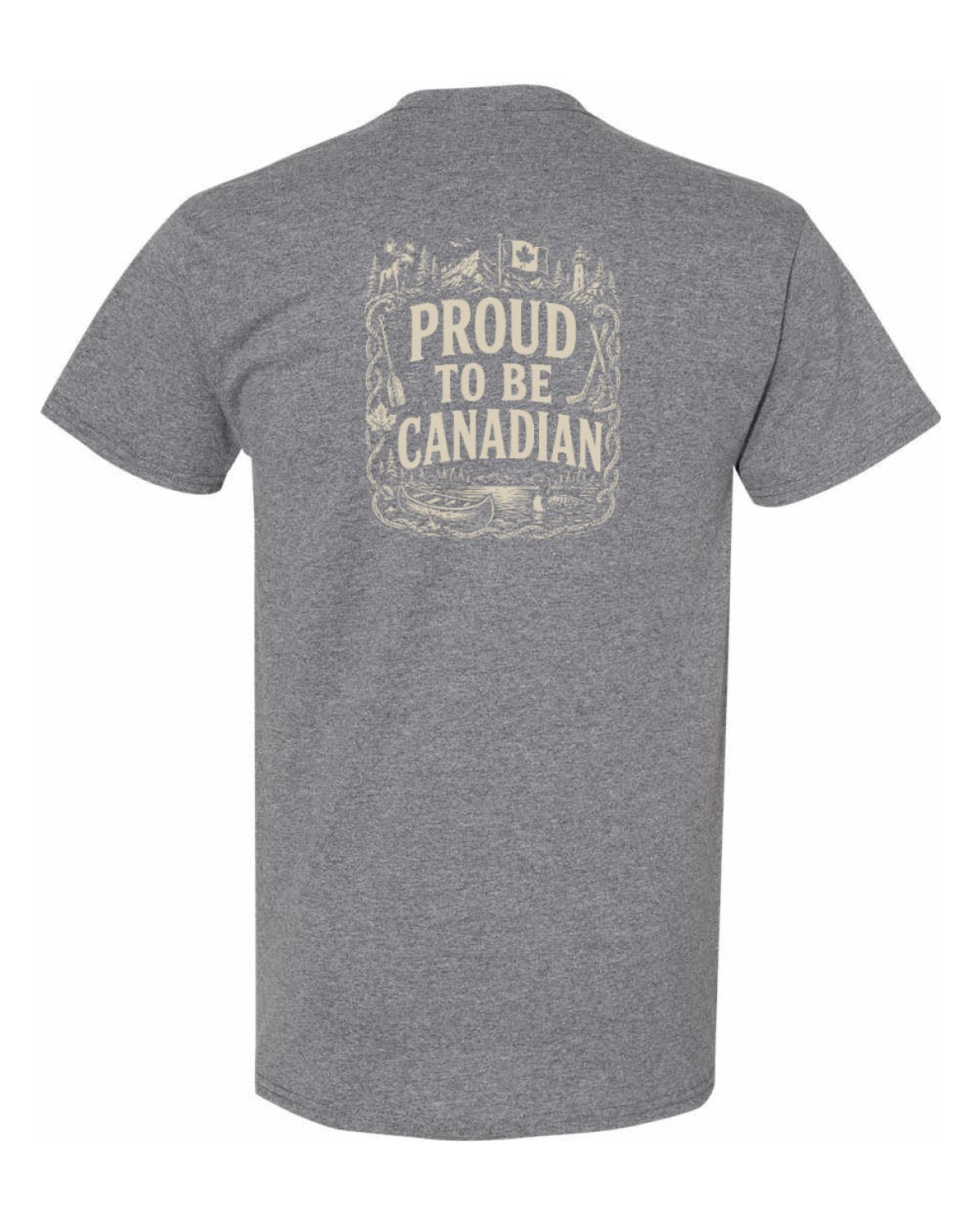 Proud To Be Canadian Folk Left Chest and Back  Men's Tee