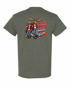 Mean and Nasty New Left Chest and Back Men's Tee in Heather Military Green - back
