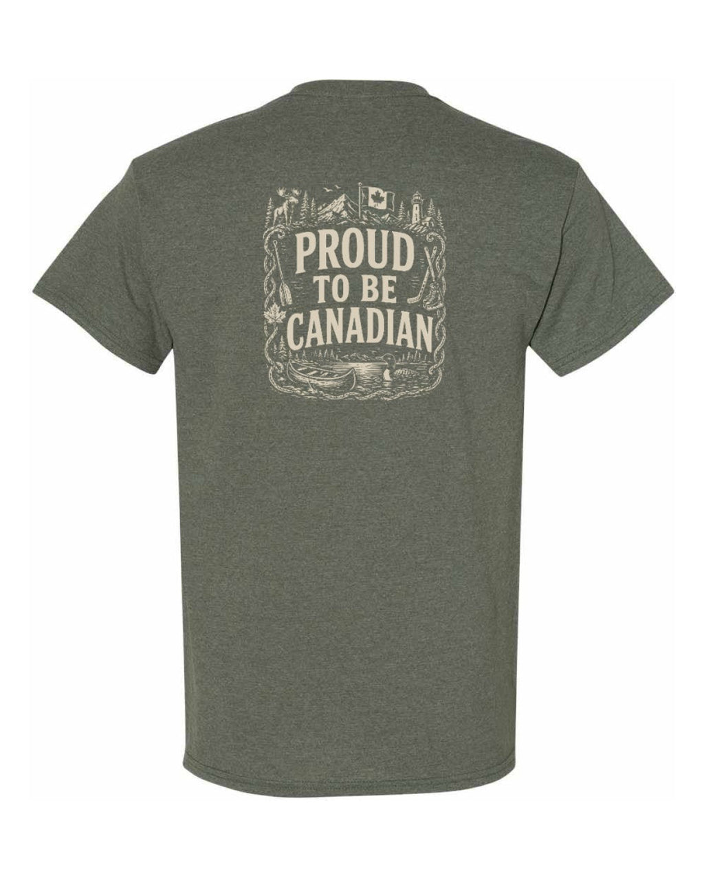 Proud To Be Canadian Folk Left Chest and Back  Men's Tee