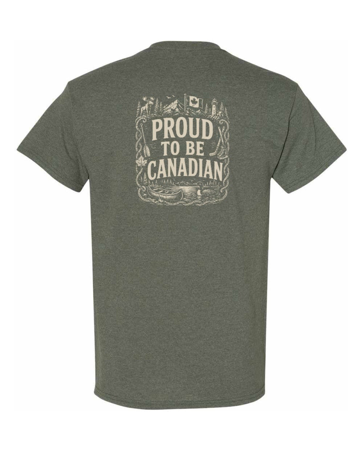 Proud To Be Canadian Folk Left Chest and Back  Men's Tee