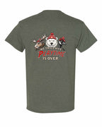 We Tried Nice New Left Chest and Back Men's Tee in Heather Military Green - back
