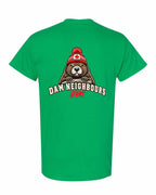 Dam Neighbours Left Chest and Back Men's Tee in Irish Green - back