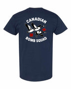 Canadian Bomb Squad Cropped Left Chest and Back Men's Tee in Navy - back