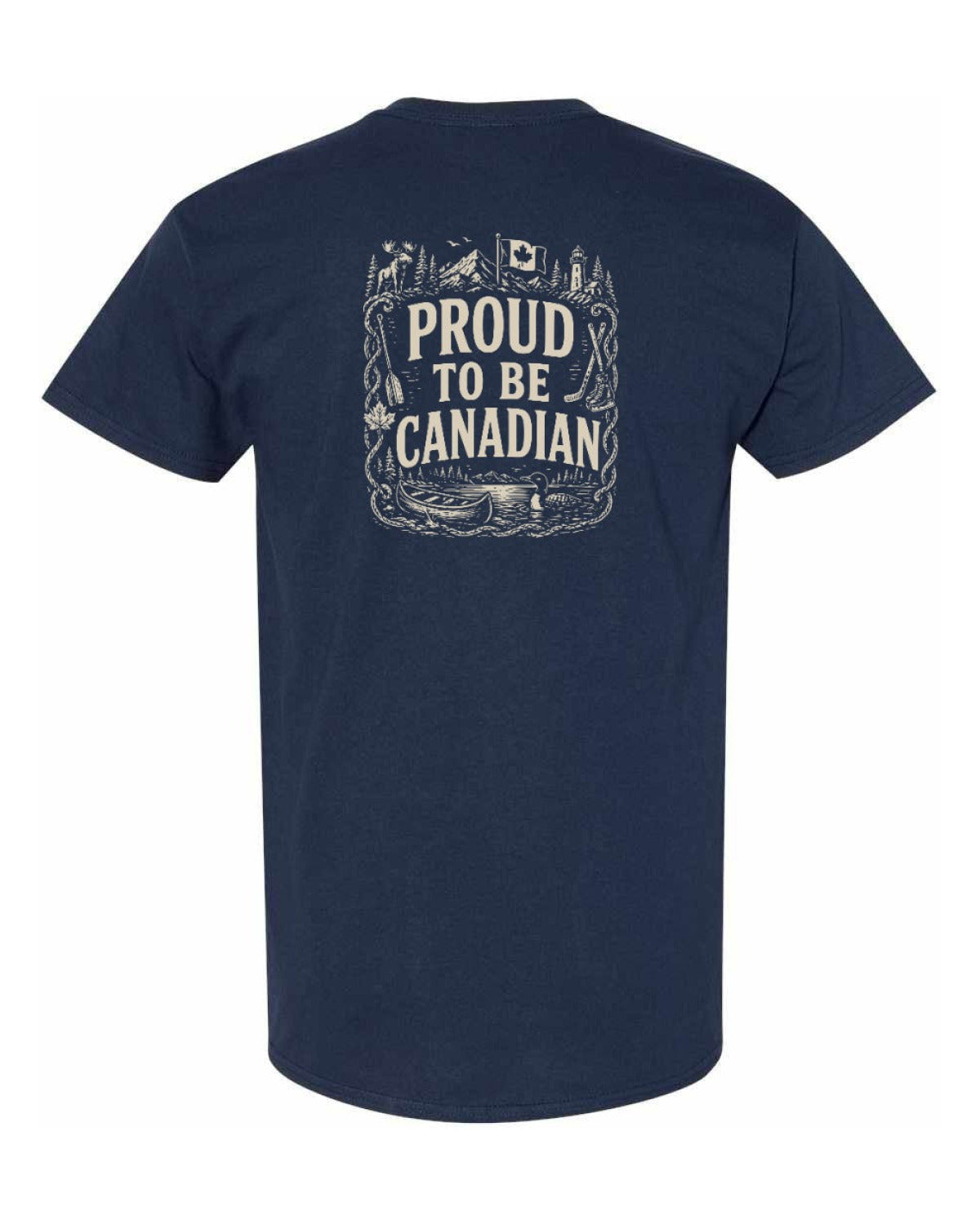 Proud To Be Canadian Folk Left Chest and Back  Men's Tee