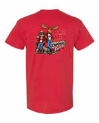 Mean and Nasty New Left Chest and Back Men's Tee in Red - back