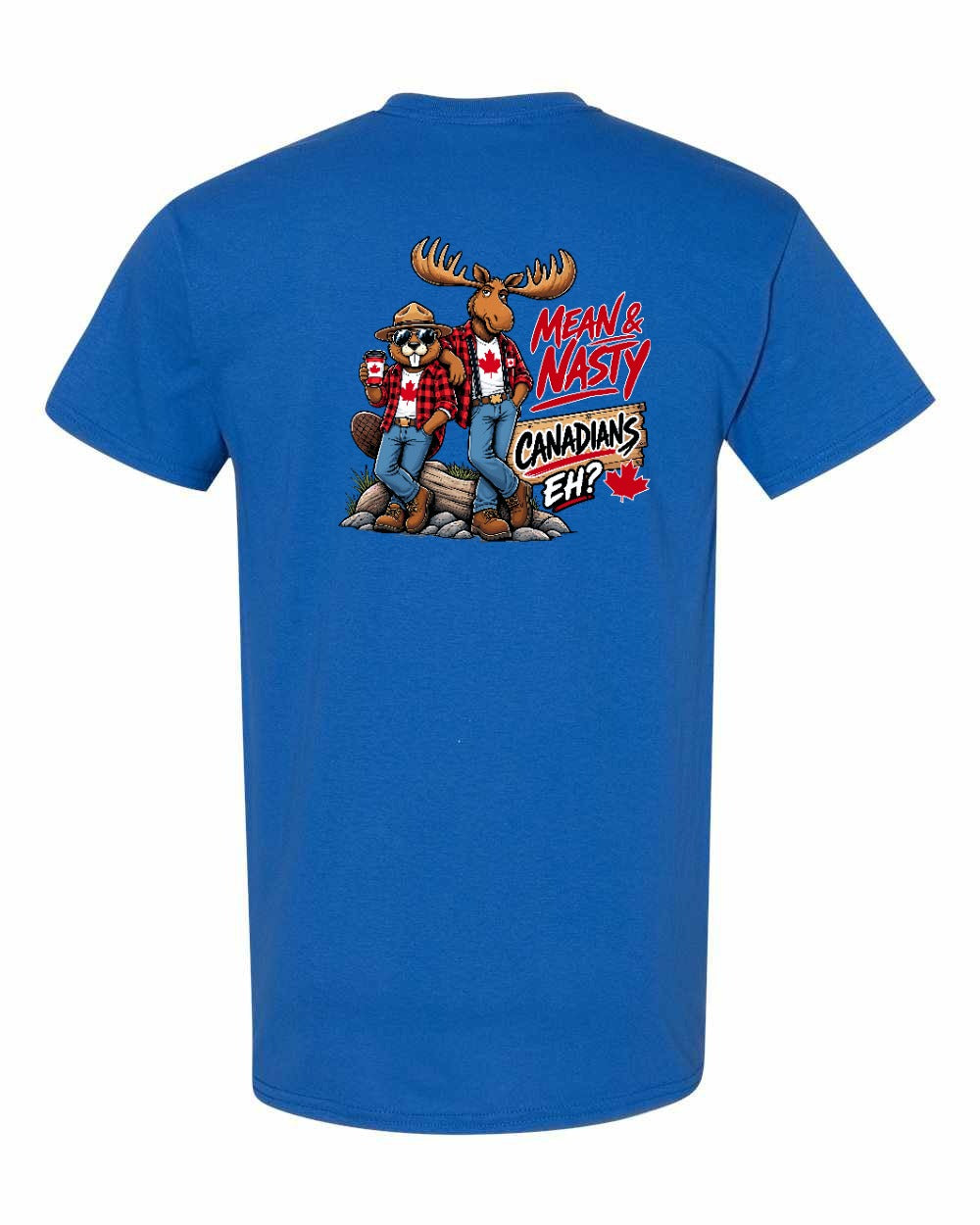 Mean and Nasty New Left Chest and Back Men's Tee in Royal - back