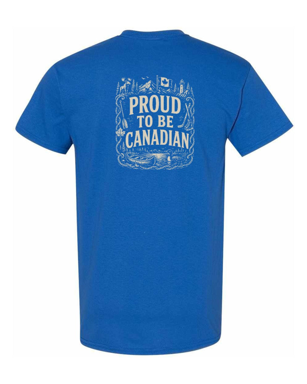 Proud To Be Canadian Folk Left Chest and Back  Men's Tee