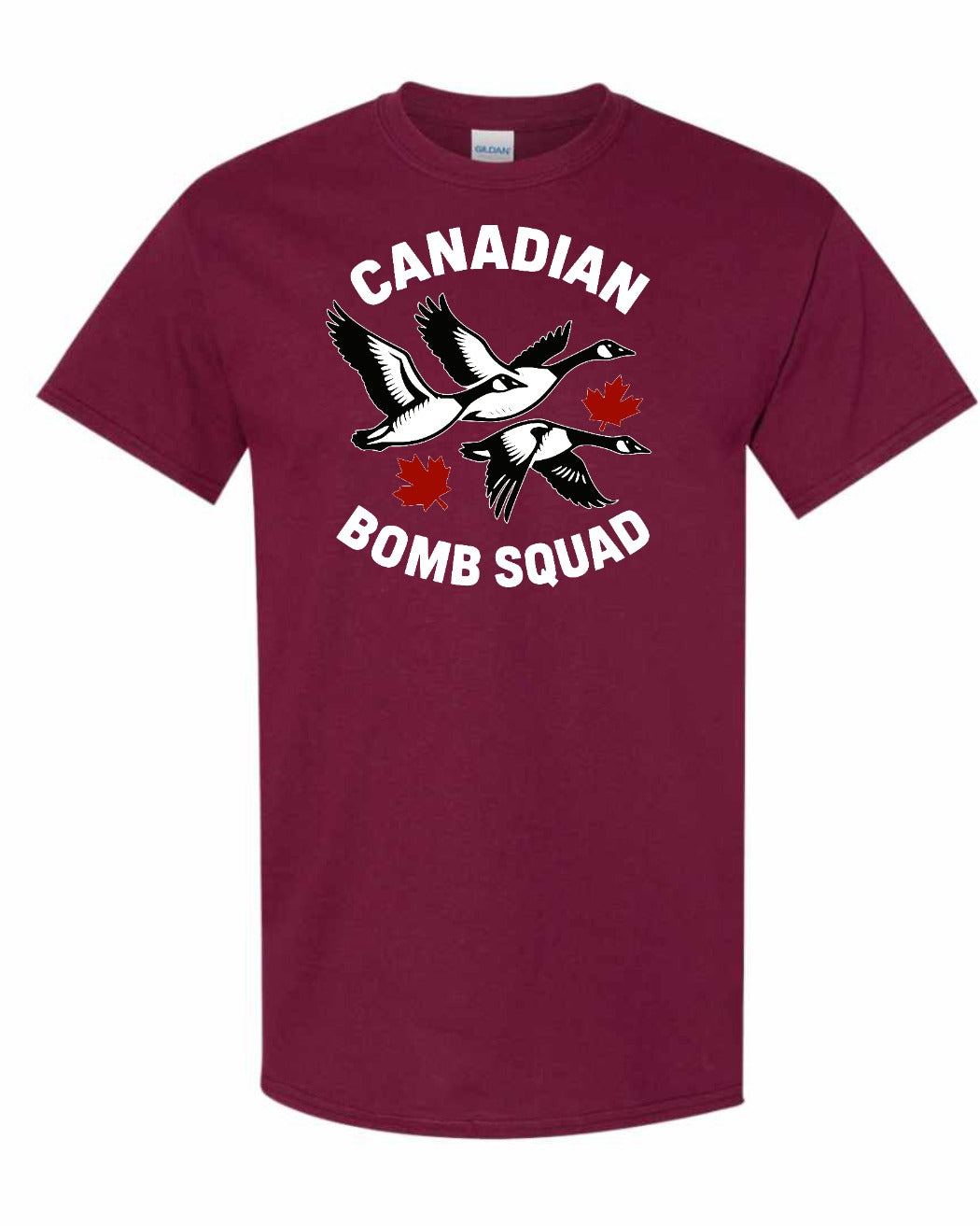 Canadian Bomb Squad Cropped Men's Tee in Maroon