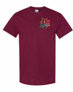 Mean and Nasty New Left Chest and Back Men's Tee in Maroon