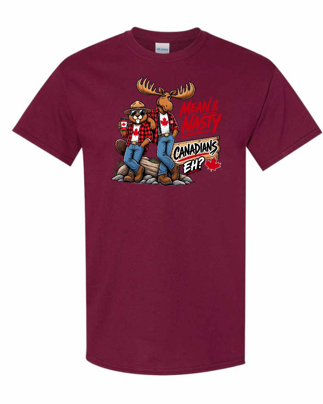 New Mean and Nasty Canadians Men's Tee in Maroon