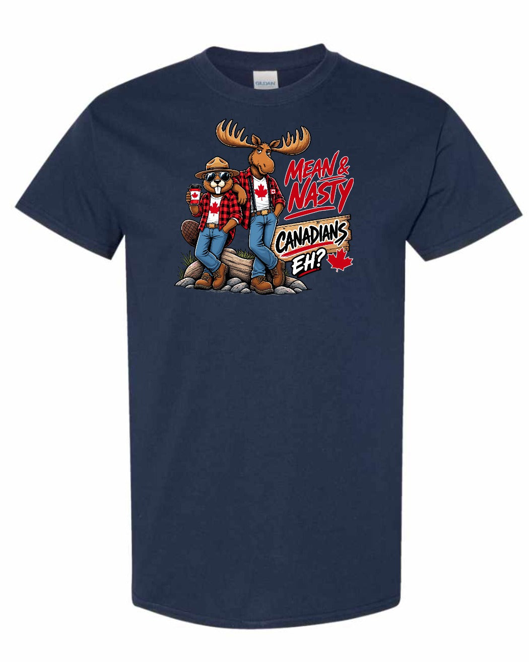 Mean and Nasty New Full Front Men's Tee in Navy