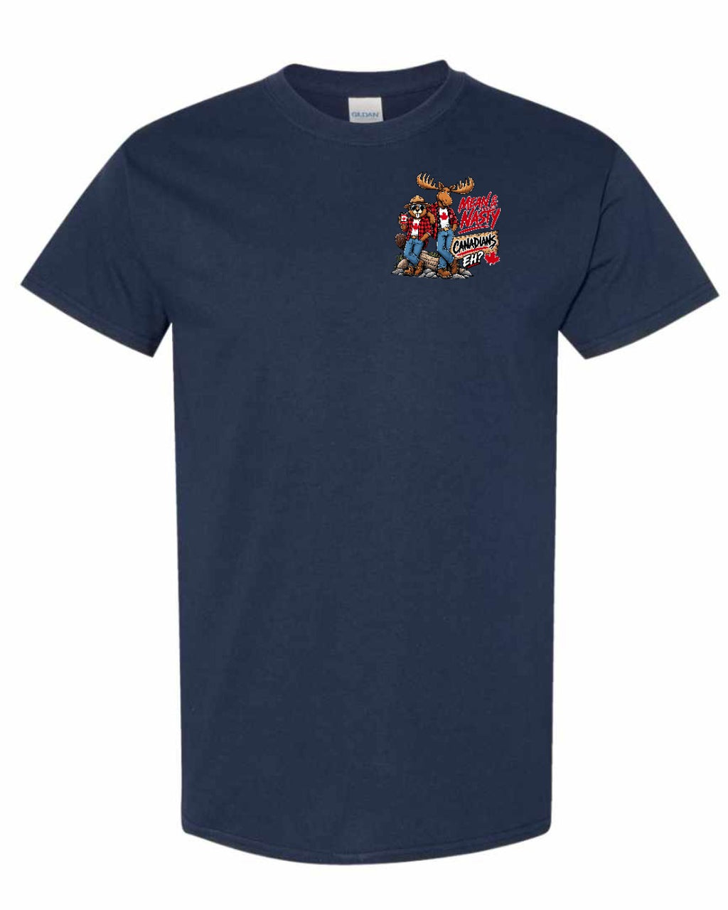 Mean and Nasty New Left Chest and Back Men's Tee in Navy