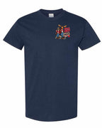 Mean and Nasty New Left Chest and Back Men's Tee in Navy