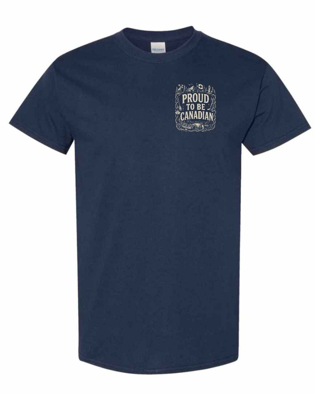 Proud To Be Canadian Folk Left Chest  Men's Tee