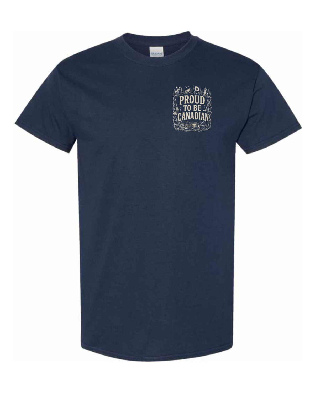 Proud To Be Canadian Folk Left Chest and Back  Men's Tee