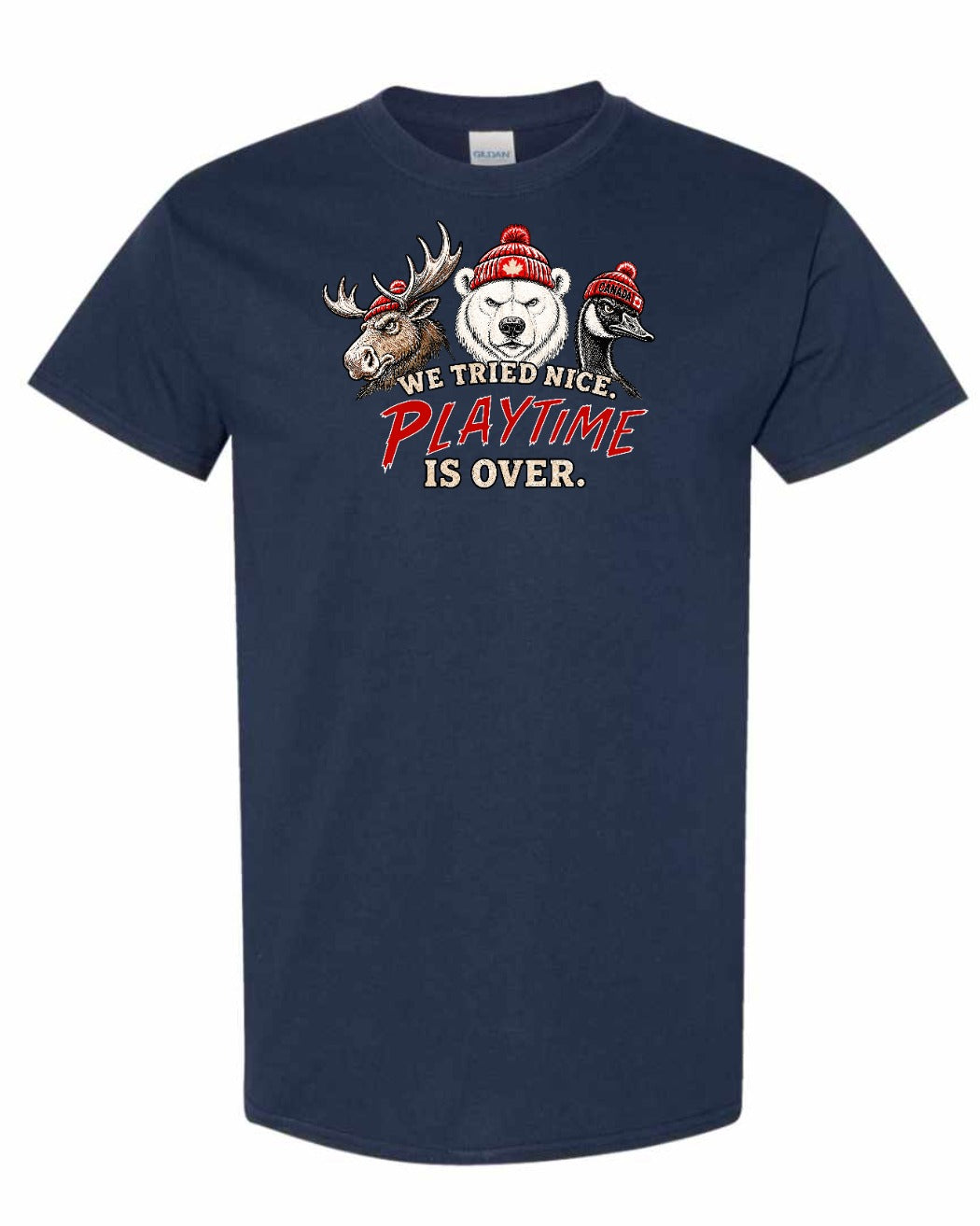 We Tried Nice New Full Front Men's Tee in Navy