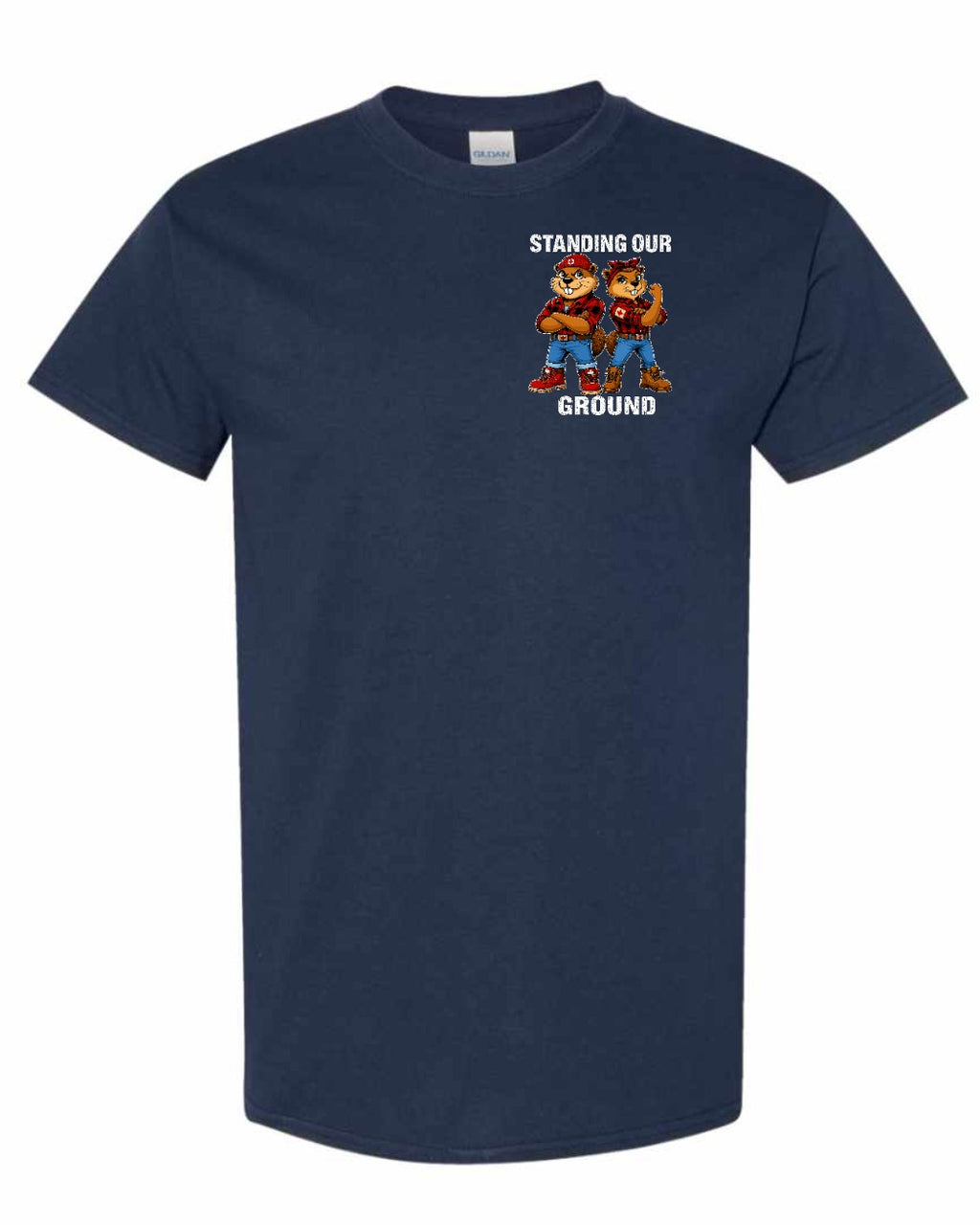 Standing Our Ground Left Chest Men's Tee in Navy
