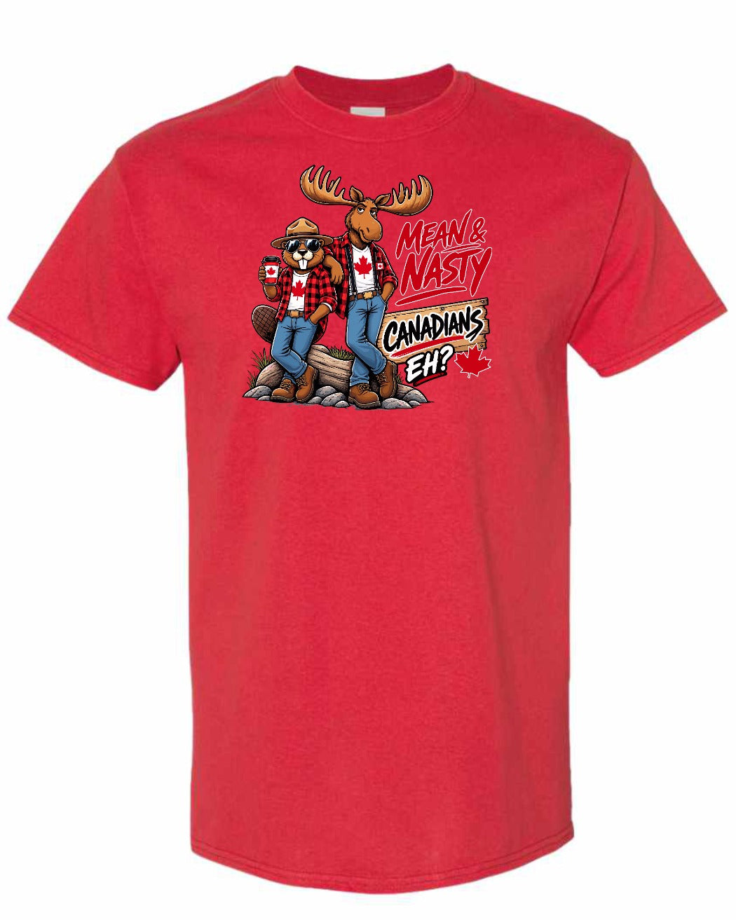 Mean and Nasty New Full Front Men's Tee in Red