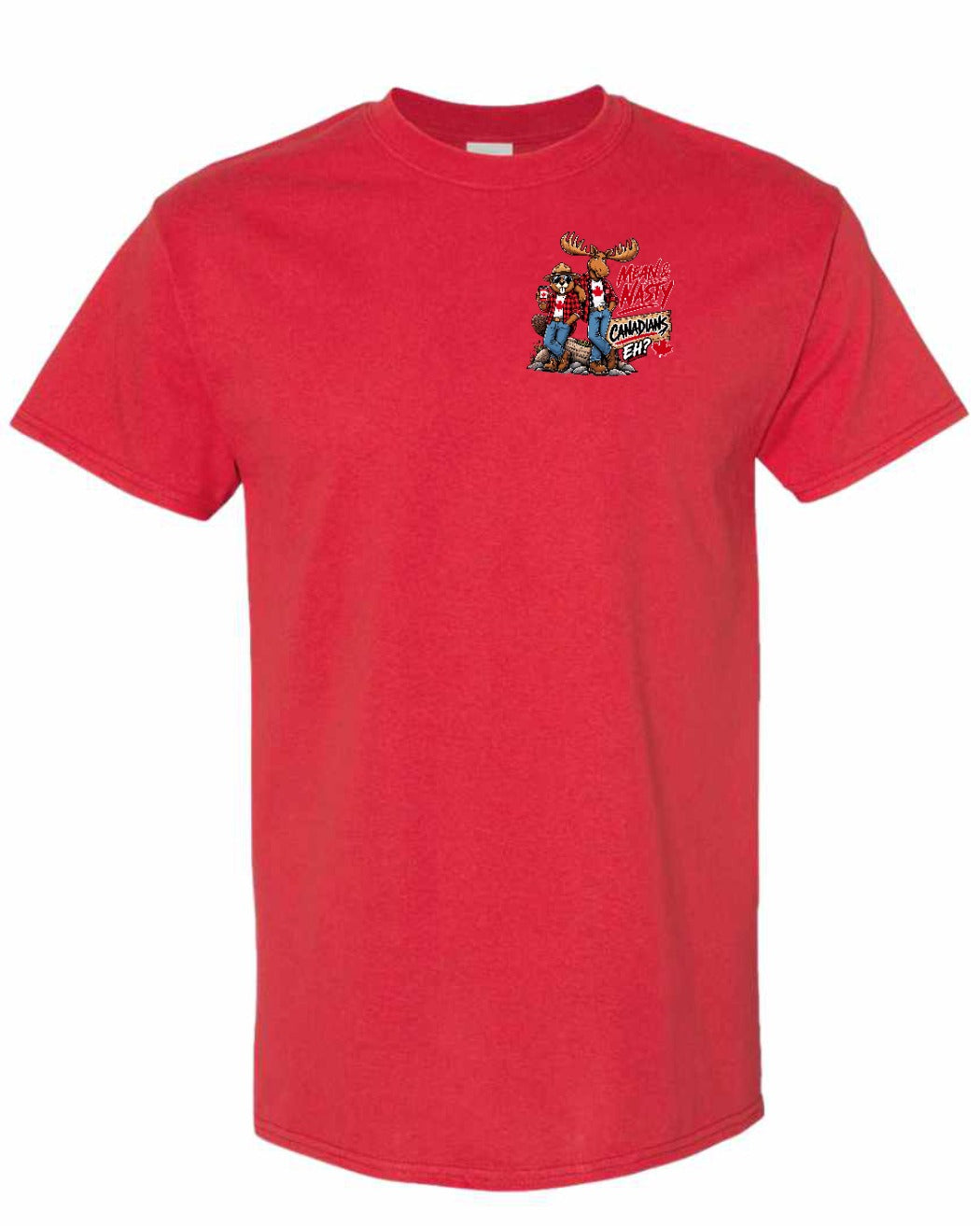 Mean and Nasty New Left Chest and Back Men's Tee in Red