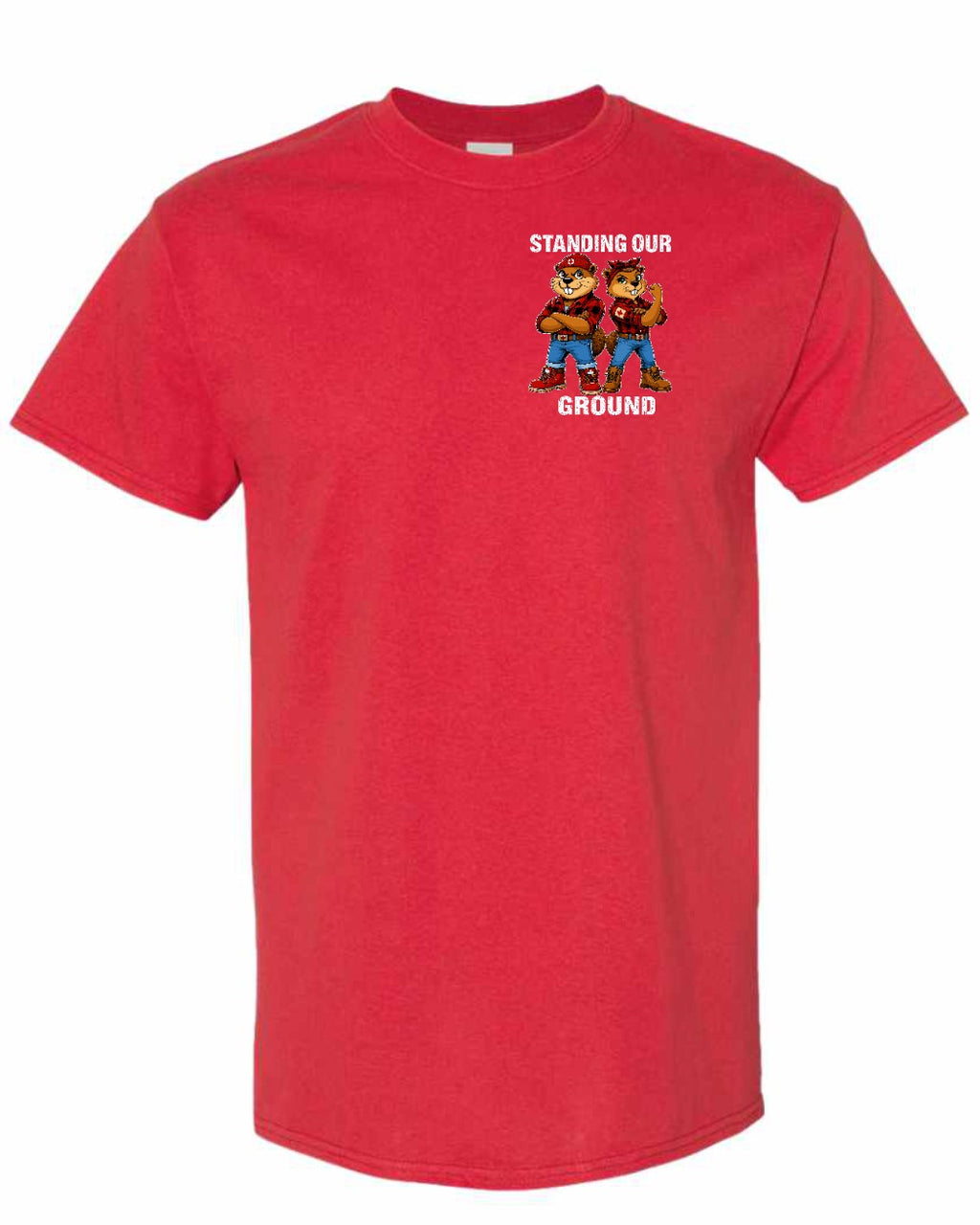 Standing Our Ground Left Chest Men's Tee in Red