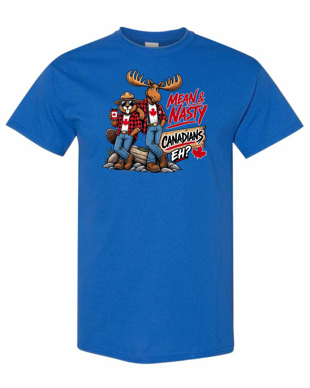 Mean and Nasty New Full Front Men's Tee in Royal