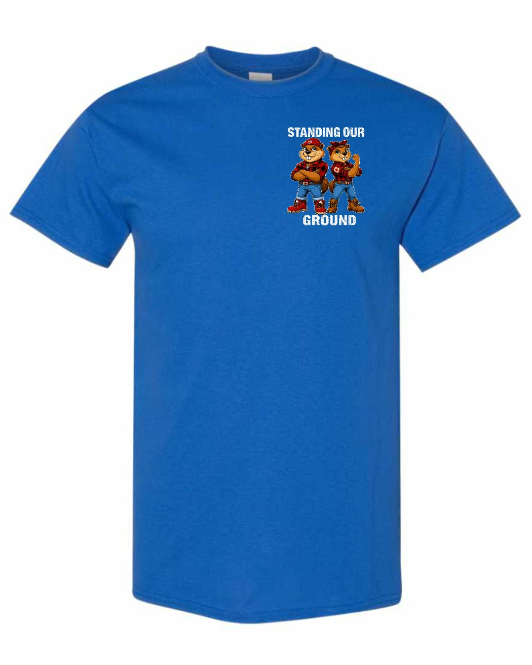 Standing Our Ground Left Chest Men's Tee in Royal