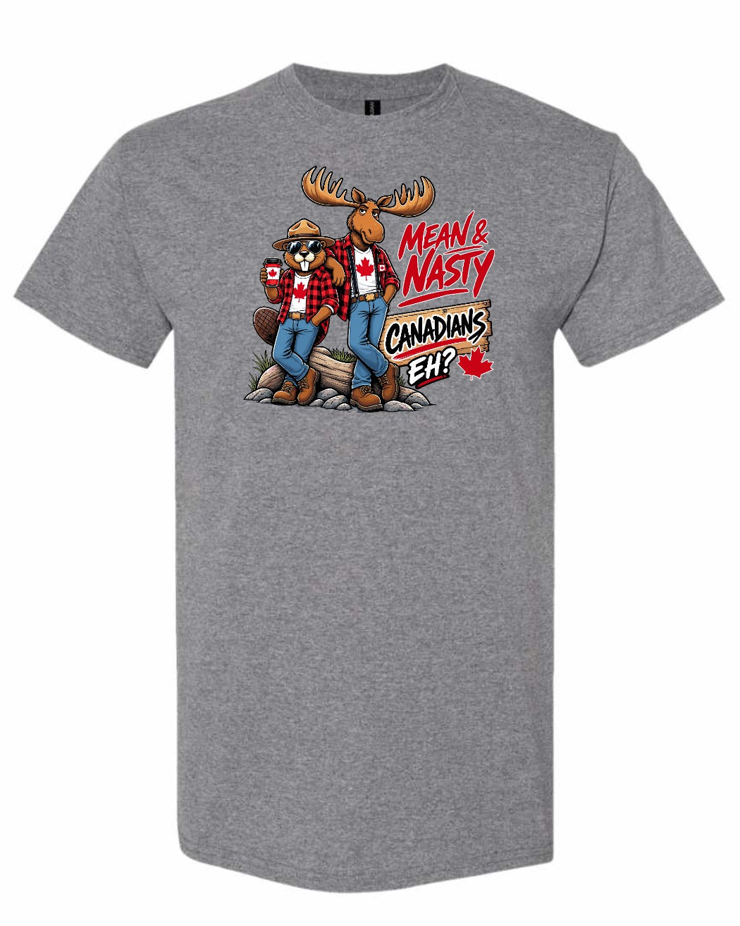 Mean and Nasty New Full Front Men's Tee in Graphite Heather