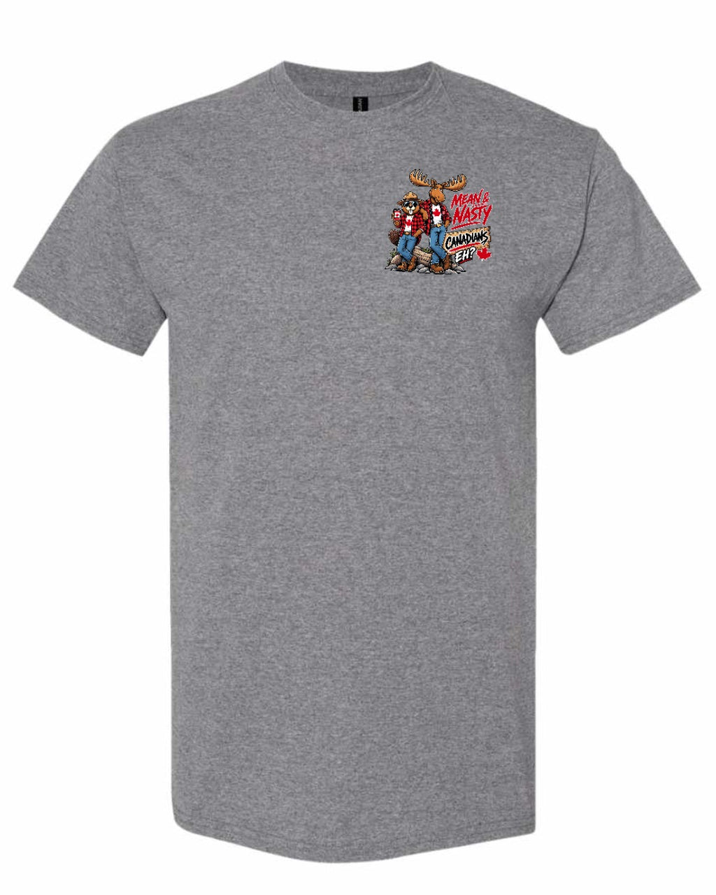 Mean and Nasty New Left Chest and Back Men's Tee in Graphite Heather