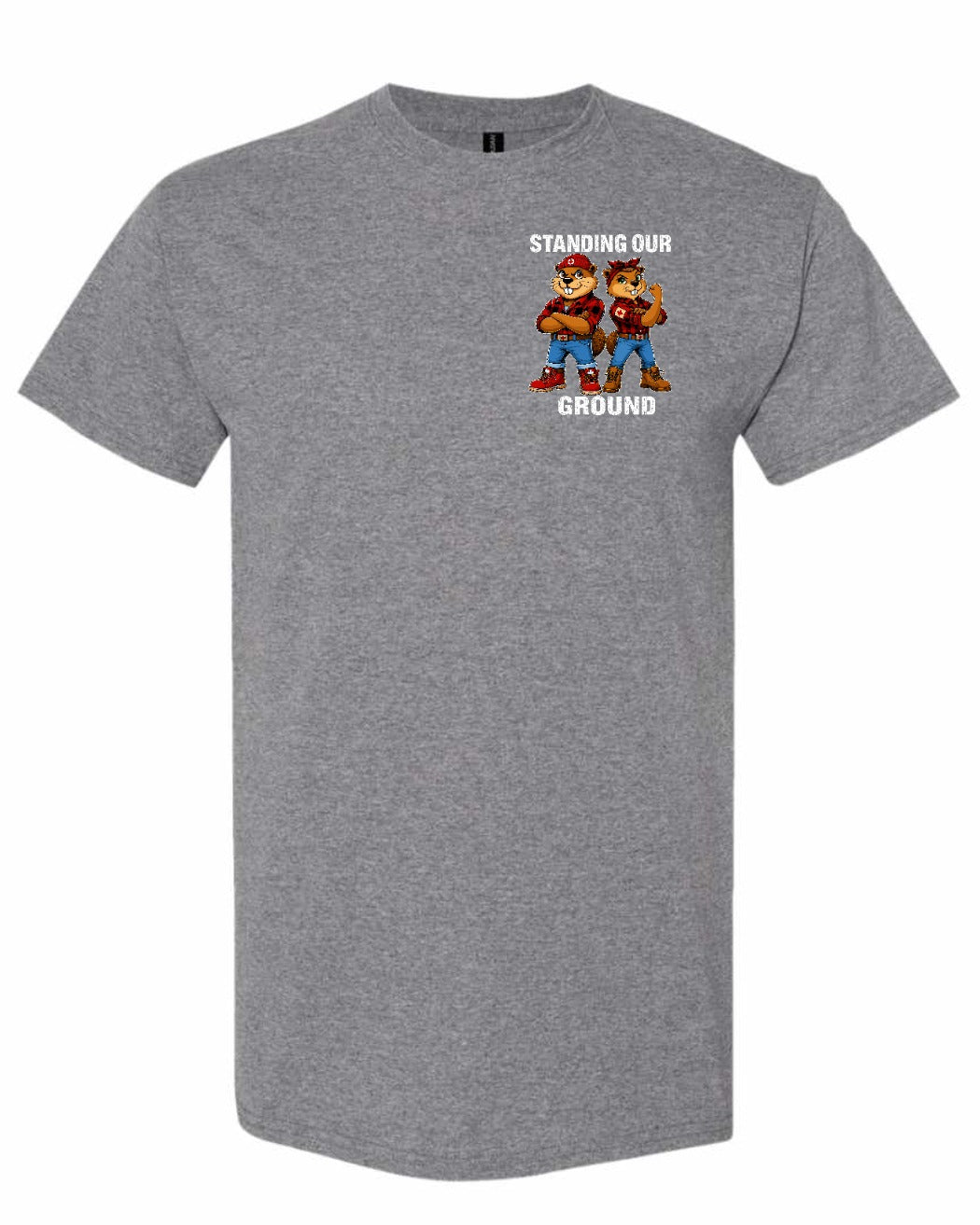 Standing Our Ground Left Chest Men's Tee in Graphite Heather