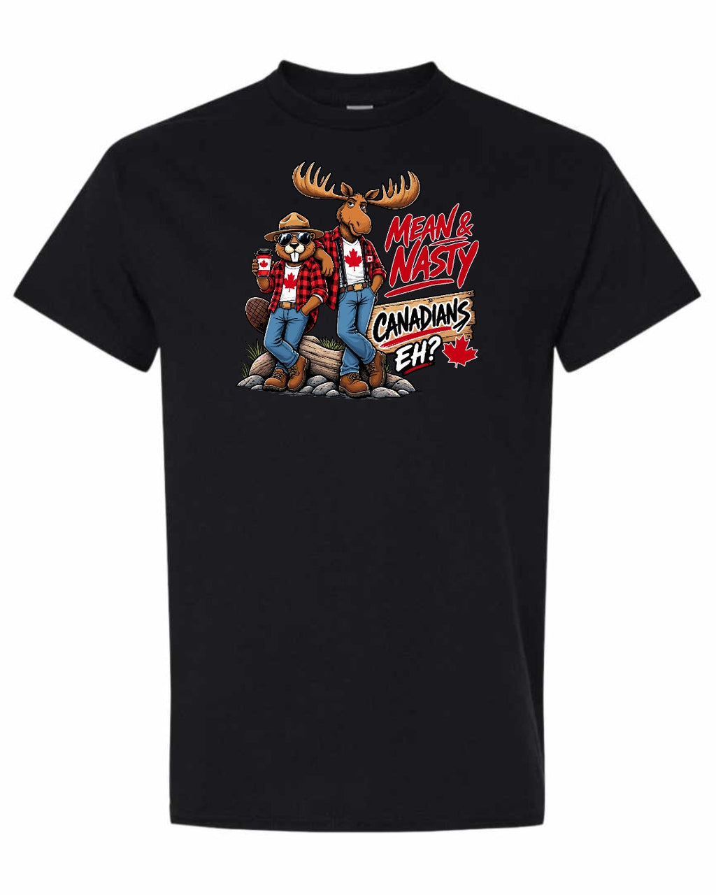 Mean and Nasty New Full Front Men's Tee in Black