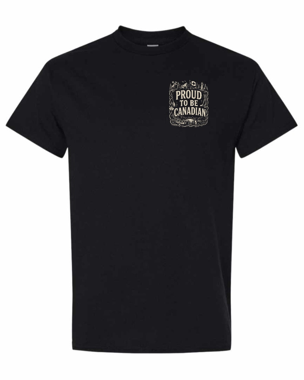 Proud To Be Canadian Folk Left Chest  Men's Tee