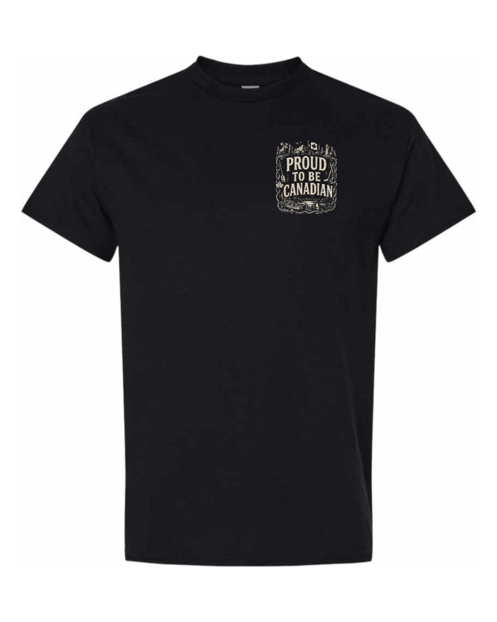 Proud To Be Canadian Folk Left Chest and Back  Men's Tee