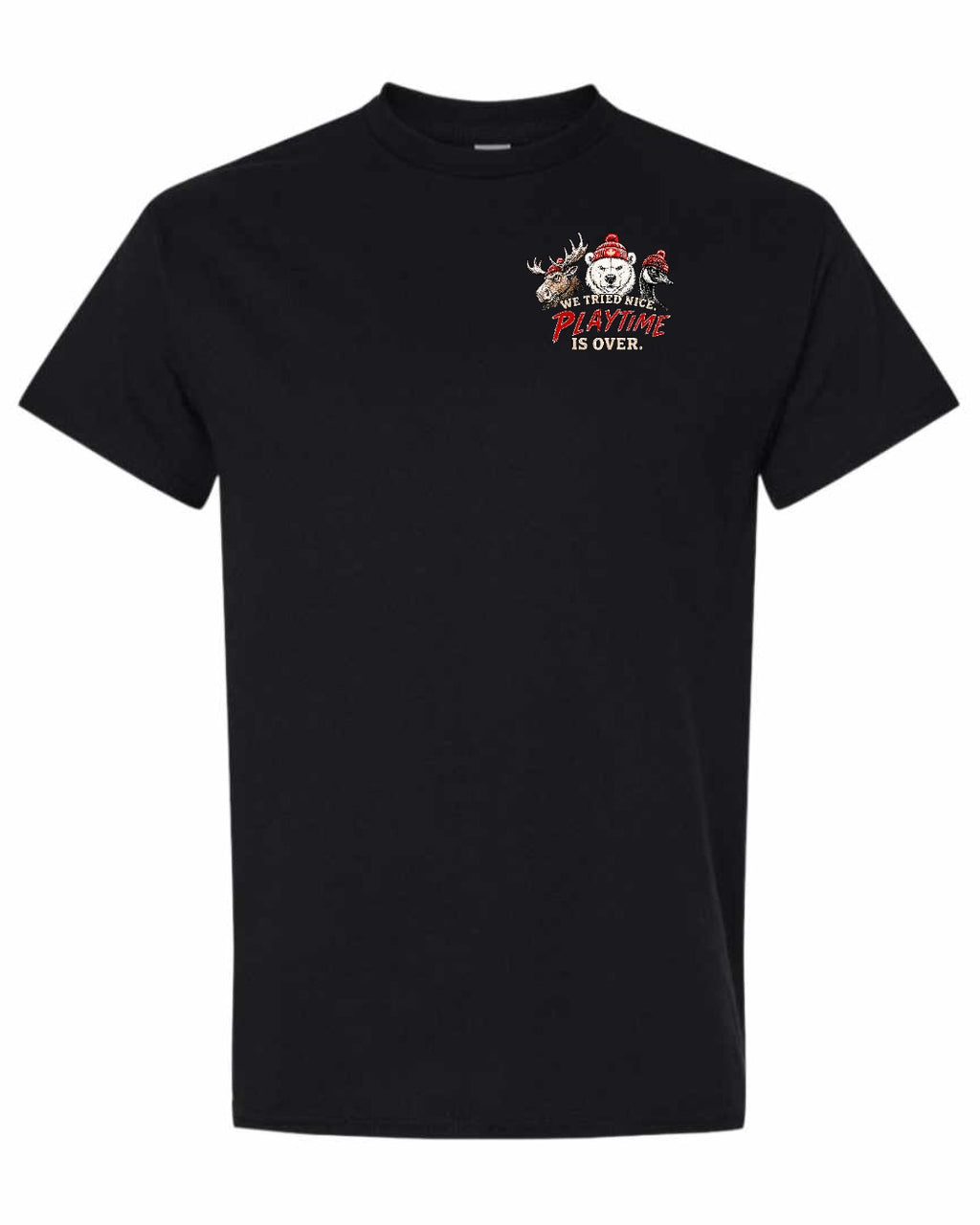 We Tried Nice New Left Chest and Back Men's Tee in Black