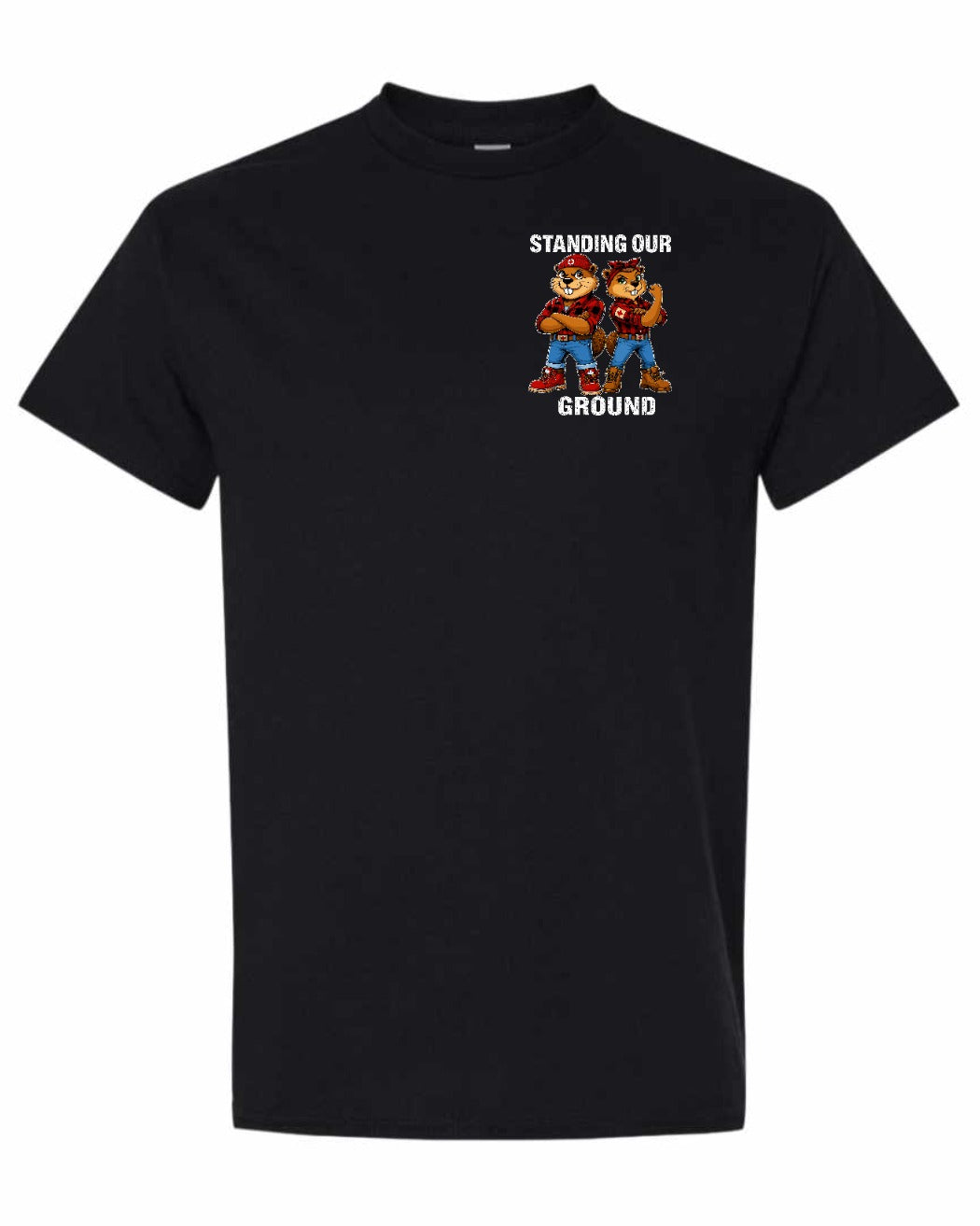 Standing Our Ground Left Chest Men's Tee in Black