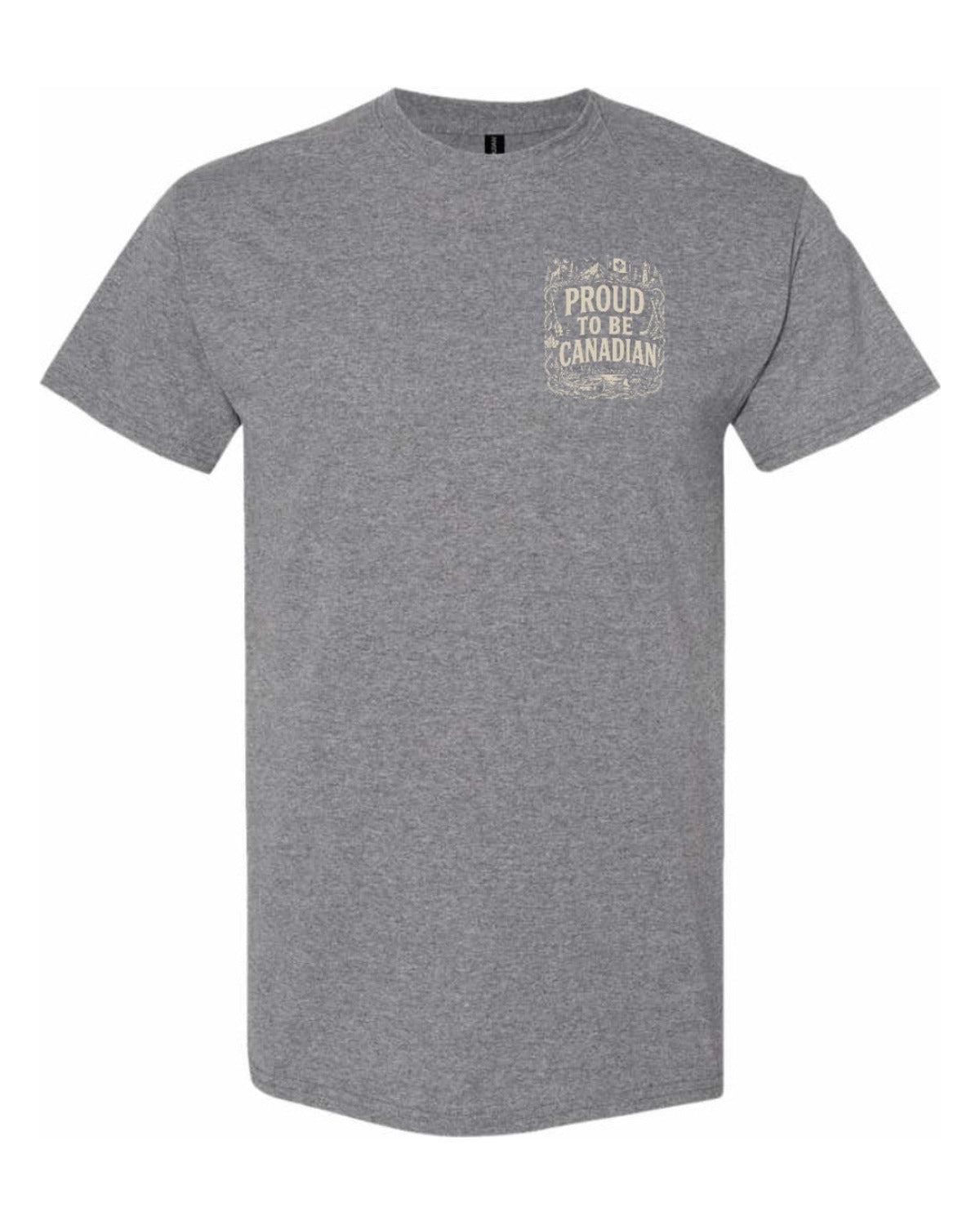 Proud To Be Canadian Folk Left Chest and Back  Men's Tee