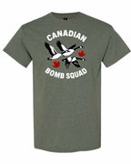 Canadian Bomb Squad Cropped Men's Tee in Heather Military Green