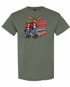 Mean and Nasty New Full Front Men's Tee in Heather Military Green