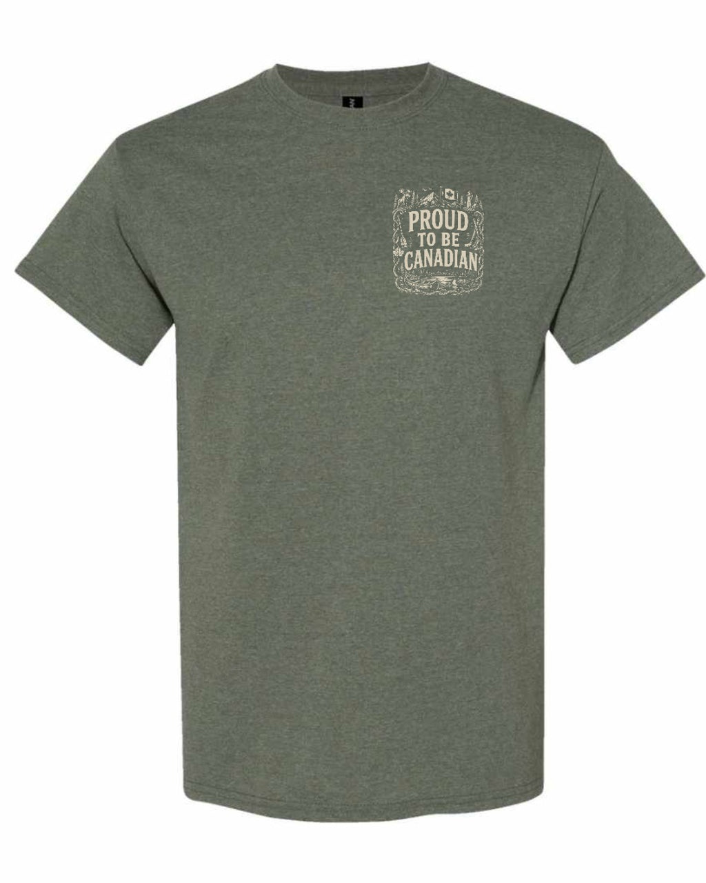 Proud To Be Canadian Folk Left Chest  Men's Tee