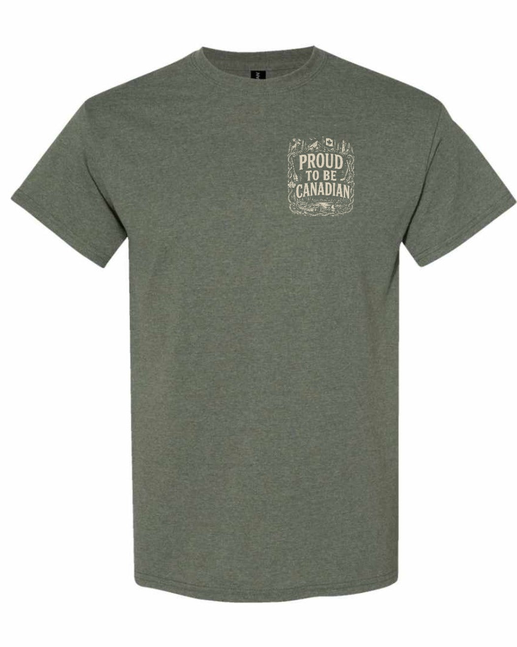 Proud To Be Canadian Folk Left Chest  Men's Tee