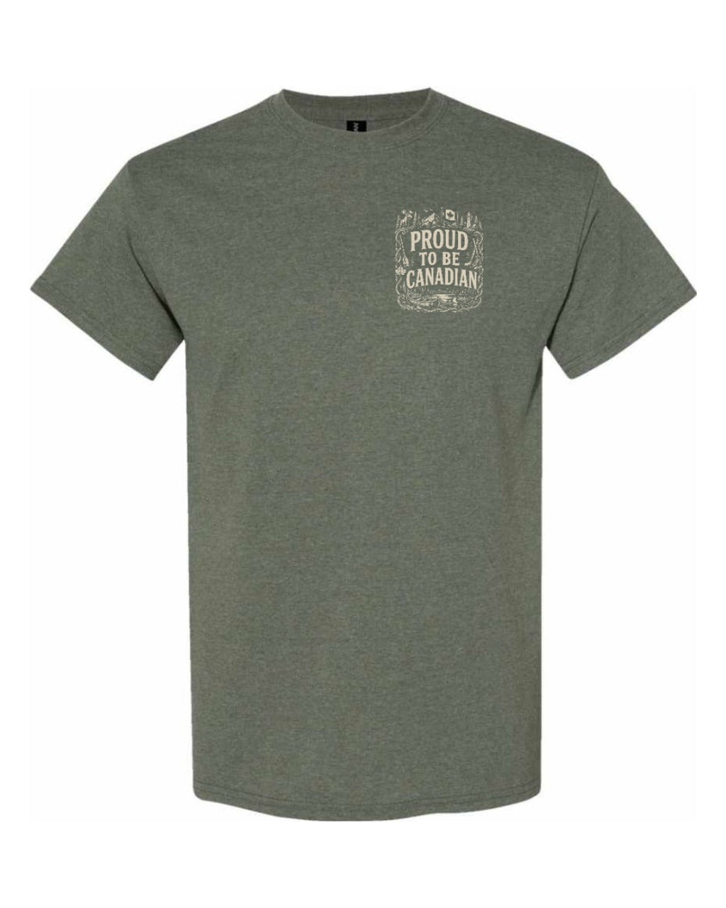 Proud To Be Canadian Folk Left Chest and Back  Men's Tee