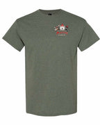 We Tried Nice New Left Chest and Back Men's Tee in Heather Military Green