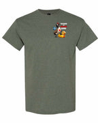 Poked the Wrong Goose Left Chest and Back Men's Tee in Heather Military Green