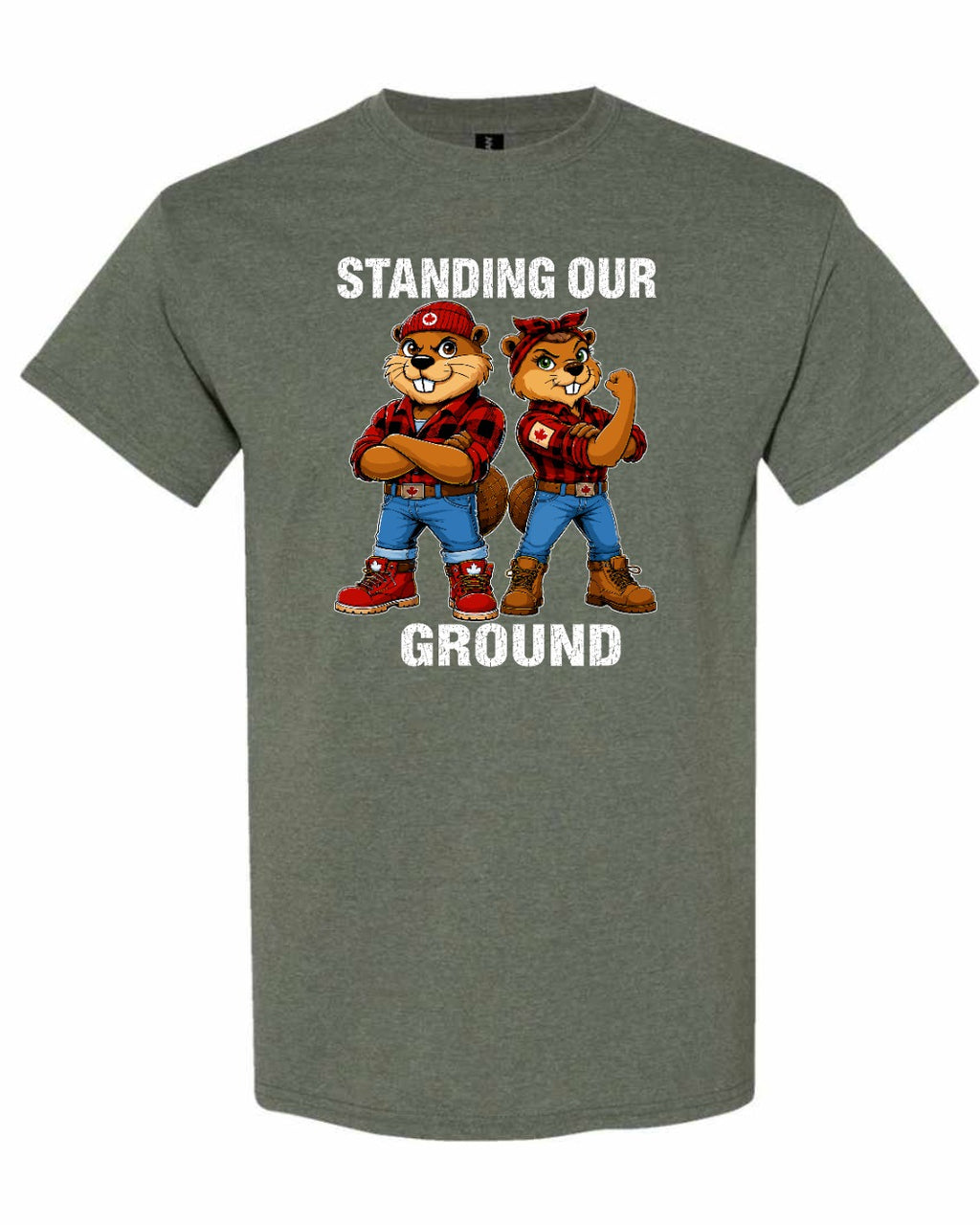 Standing Our Ground Men's Tee in Heather Military Green